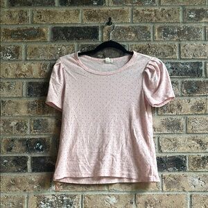 Crewcuts Pink Fitted Puff Sleeve Tee